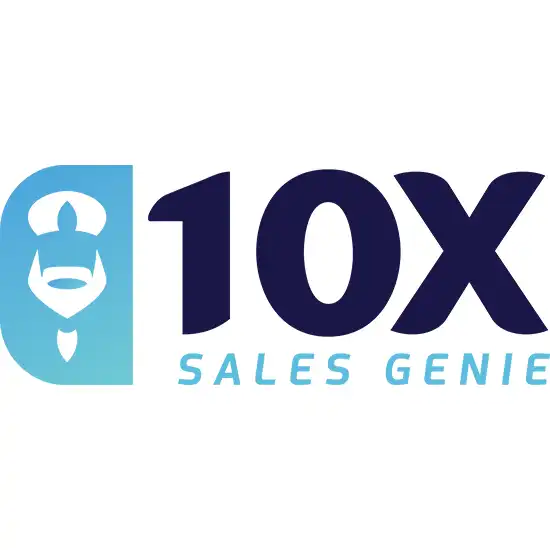 Logo design featuring a stylised genie encased in a soft blue square, accompanied by bold navy text.
