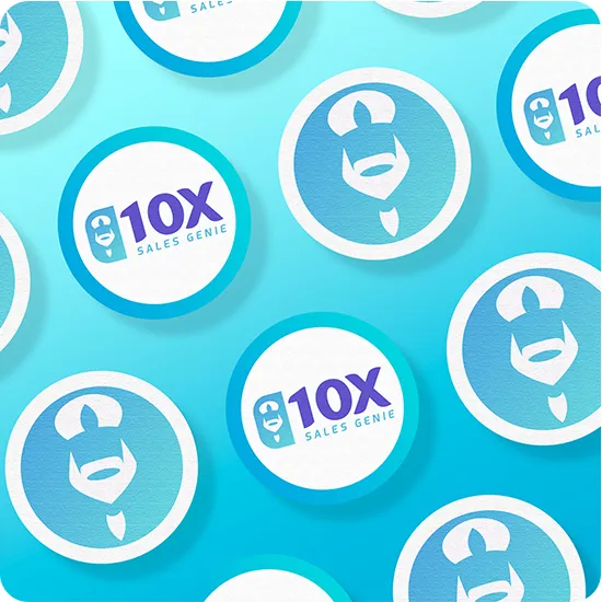 Blue Logo Design Mockup On Stickers