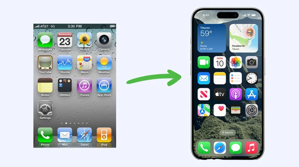 apple's icon evolution from 3d/ realistic to flat icon designs