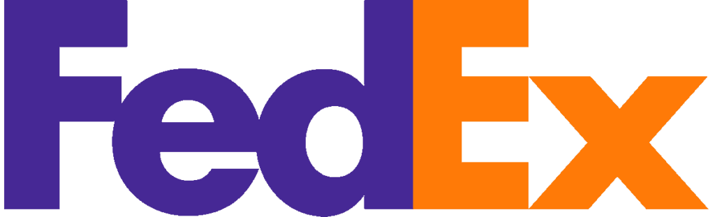 FedEx logo featuring hidden arrow in negative space between 'E' and 'x', symbolizing speed and precision.
