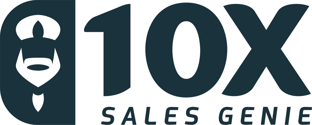 lead generation company logo featuring a stylised genie icon and bold typography