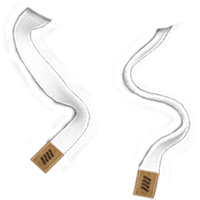 Flat ribbon cord with gold tip